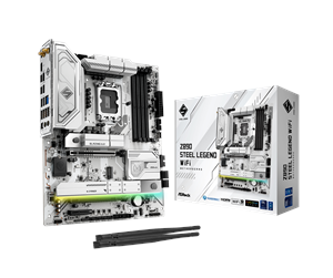 Hovedkort - ASRock Z890 STEEL LEGEND WIFI Hovedkort - Intel Z890 - Intel LGA1851 socket - DDR5 RAM - ATX - 90-MXBPF0-A0UAYZ