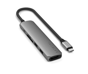 Dokkingstasjon - Satechi 6-in-1 USB-C Slim Multiport Adapter - Space Grey - ST-P6SM