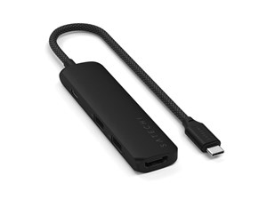 Dokkingstasjon - Satechi 4-in-1 USB-C Slim Multiport Adapter 4K - Black - ST-P4SK