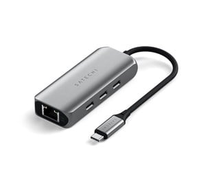 USB-hub - Satechi 4-In-1 USB-C Hub With 2.5 Gigabit Ethernet USB-hub - 3 porter - Grå - ST-H3C25EM