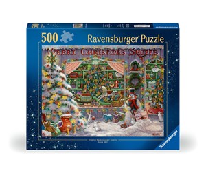 Puslespill - Ravensburger Puzzle The Christmas Shop 500p - 12000215