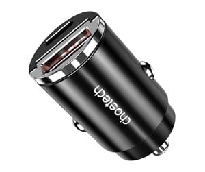 Mobil - Adaptere og ladere - Choetech TC0006 1x USB-A 1x USB-C 30W PD 3.0 car charger (black) - TC0006