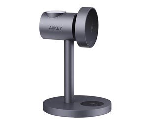 Mobil - Adaptere og ladere - Aukey Wireless charger MagFusion 3 in 1 LC-MC311 15W Qi2 (gray) - LC-MC311