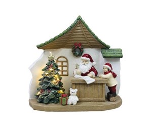 Dekorasjon - Det Gamle Apotek DGA - Santas list with House LED - 18 cm (19881147) - 19881147