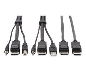 KVM-kabel - Tripp Lite Dual DisplayPort KVM Cable Kit 4K USB 3.5 mm Audio 3xM/3xM 6ft - video / USB / audio cable - 1.83 m - P783-006-DP