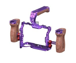 Actionkamera  - Tilbehør - Puluz Metal Camera Cage with Handle For Sony A7R5 / A7M4 (Purple) - PU3125P