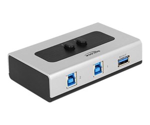 USB-hub - DeLOCK Switch USB 3.0 2 port Manual Bidirectional USB-hub - 2 porter - Svart - 87667