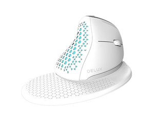 Mus - DeLUX M618XSD Wireless Vertical Mouse - Ergonomisk mus - Hvit - M618XSD (White)