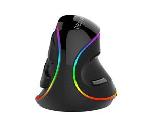 Mus - DeLUX Wired Vertical Mouse M618Plus 4000DPI RGB - Ergonomisk mus - 6 - Svart - M618Plus