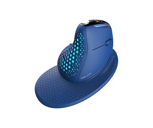 Mus - DeLUX M618XSD BT+2.4G RGB Wireless Vertical Mouse (blue) - Ergonomisk mus - 7 - Blå - M618XSD (Blue)