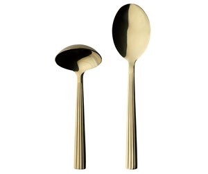 Servering & Servise - RAW - 2 pcs - Cutlery set gravy/potato spoon giftbox - Champagne gold (14637) - 14637