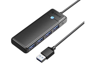 USB-hub - ORICO Hub USB-A to 4xUSB-A 3.0 - black USB-hub - USB 3.0 - Svart - PAPW4A-U3-015-BKEPIP