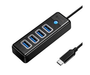 USB-hub - ORICO HUB USB-C to 4x USB 3.0 5Gbps 0.15m Black USB-hub - USB 3.0 - 4 porter - Svart - PW4U-C3-015-BK-EP-IP