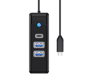 USB-hub - ORICO Hub USB-C to 2x USB 3.0 + USB-C 5 Gbps 0.15m (Black) USB-hub - USB 3.0 - 3 porter - Svart - PWC2U-C3-015-BK-EP-I