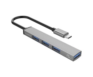 USB-hub - ORICO USB to USB 3.0 + 3x USB 2.0 Hub Adapter (gray) USB-hub - USB 3.0 - 4 porter - Grå - AH-13-GY-EP-IP