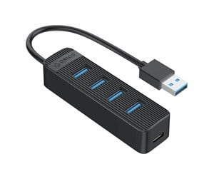 USB-hub - ORICO TWU3 USB to 4x USB 3.0 Hub Adapter (black) USB-hub - USB 3.0 - 4 porter - Svart - TWU3-4A-BK-EP-IP