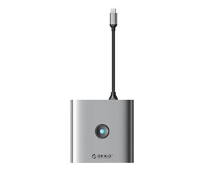 USB-hub - ORICO 6-in-1 Hub Adapter HDMI 4K + 2x USB-A 3.0 USB-C 100W PD USB-hub - USB 3.0 - Grå - FAX3-6PCR-GY-EP-IP