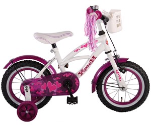 Skating - Volare Heart Cruiser Children's Bicycle 12" - White/Purple - 61209