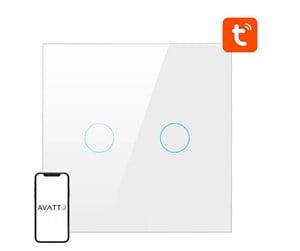 Smarthus - Avatto Smart Light Switch ZigBee ZTS02-EU-W2 2 Way TUYA (white) - ZTS02-EU-W2