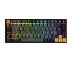 Tastatur - Akkogear 3084B Plus-S Black & Gold V3 Cream Yellow Pro - Gamingtastatur - Uten numpad - Nordisk - Svart - 6925758629096