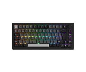 Tastatur - Akkogear 5075B Plus-S Black & Silver V3 Lavender Purple Pro - Gamingtastatur - Uten numpad - Nordisk - Svart - 6925758629171