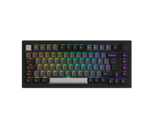 Tastatur - Akkogear 5075B Plus-S Black & Silver V3 Cream Yellow Pro - Gamingtastatur - Uten numpad - Nordisk - Svart - 6925758629188