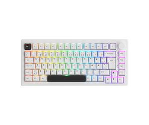 Tastatur - Akkogear 5075B Plus-S Black on White V3 Lavender Purple Pro - Gamingtastatur - Uten numpad - Nordisk - Hvit - 6925758629195