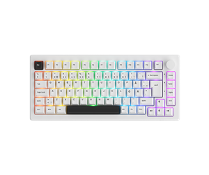 Tastatur - Akkogear 5075B Plus-S Black on White V3 Cream Yellow Pro - Gamingtastatur - Uten numpad - Nordisk - Svart - 6925758629201