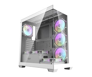 Kabinett - Darkflash Computer case DS900 (white) + 7 ARGB Fans - Kabinett - Miditower - Hvit - DS900 White + fans