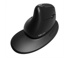 Mus - DeLUX Wired Vertical Mouse M618XSU 4000DPI RGB - Ergonomisk mus - Svart - M618XSU (Black)