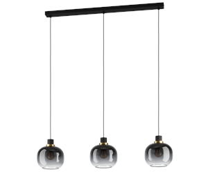 Lamper - EGLO OILELLA long table pendant black/grey/transparent - 99617