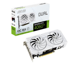 Grafikkort - ASUS GeForce RTX 4060 Ti DUAL EVO White OC - 8GB GDDR6 RAM - Grafikkort - 90YV0J4B-M0NA00