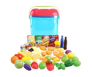 Lekekjøkken & Utstyr - PLAY Toys Food in Storage Box 51pcs. - 3125