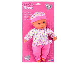 Dukker, Bamser & Utstyr - Baby Rose Baby Doll with Sounds 30cm. - 27443