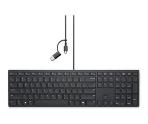 Tastatur - Dell Wired Collaboration Keyboard KB525C - keyboard - QWERTY - US International Input Device - Tastatur - Universal - Svart - KB525C-EN-EMEA