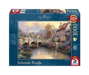 Puslespill - Schmidt Puzzle - Thomas Kinkade: Cobblestone Brooke (1000 pieces) Gulv - SCH7466