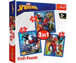 Puslespill - Trefl Puzzle - Spider-man - Spider Force (3in1) Gulv - TFL34841