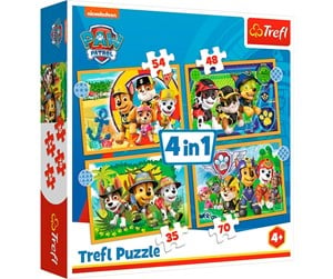 Puslespill - Trefl Puzzle - PAW Patrol - Holiday Paw Patrol (4in1) Gulv - TFL34395