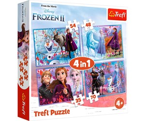 Puslespill - Trefl Puzzle - Frozen - Journey into the unknown (4in1) Gulv - 34323T