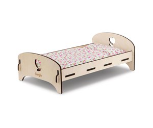 Dukker, Bamser & Utstyr - Corolle - Wooden Doll Bed Floral - 9000141370