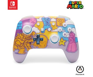 Spill - Tilbehør - PowerA Enhanced Wireless Controller for Nintendo Switch- Mushroom Kingdom Pop Art - NSGP0341-01