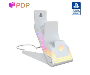 Spill - Tilbehør - PDP Afterglow Wave - Dual Charger White - Sony PlayStation 5 - 052-022-WH