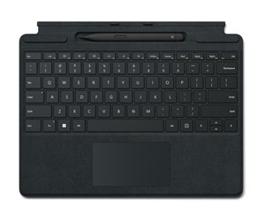 Tastatur - Microsoft Surface Pro Signature Keyboard - keyboard - with accelerometer trackpad Surface Slim Pen 2 storage and charging tray - black - with Slim Pen 2 Input Device - Tastatur - Svart - 8X8-00148