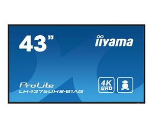 Digital skilting & Hotell TV - iiyama ProLite LH4375UHS-B1AG 43" Class (42.5" viewable) LED-backlit LCD display - 4K - for digital signage - LH4375UHS-B1AG