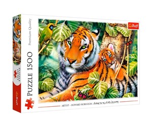 Puslespill - Trefl Puzzle - Two tigers (1500 pieces) Gulv - TFL26159