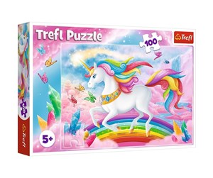 Puslespill - Trefl Puzzle - Into the crystal world of unicorns (100 pieces) Gulv - TFL16364