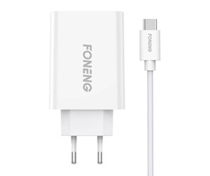 Mobil - Adaptere og ladere - Foneng Fast charger 1x USB EU43+ USB Type C cable - EU43 Type-C