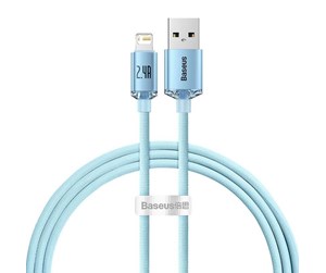 USB - Baseus USB cable for iP  Crystal Shine 2.4A 1.2m (blue) - CAJY001103