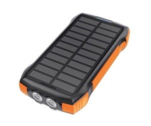 Nødlader - Choetech B567 Solar power bank with inductive charging 3x USB 20000mAh 20W / QC 18W / Qi 10W (black-orange) Nødlader - Svart - 20000 mAh - B657