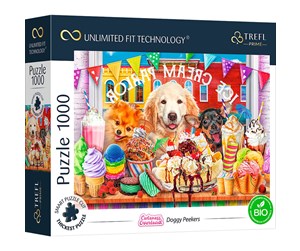 Puslespill - Trefl Puzzle - Unlimited Fit - Doggy Peekers (1000 pieces) Gulv - TFL10699